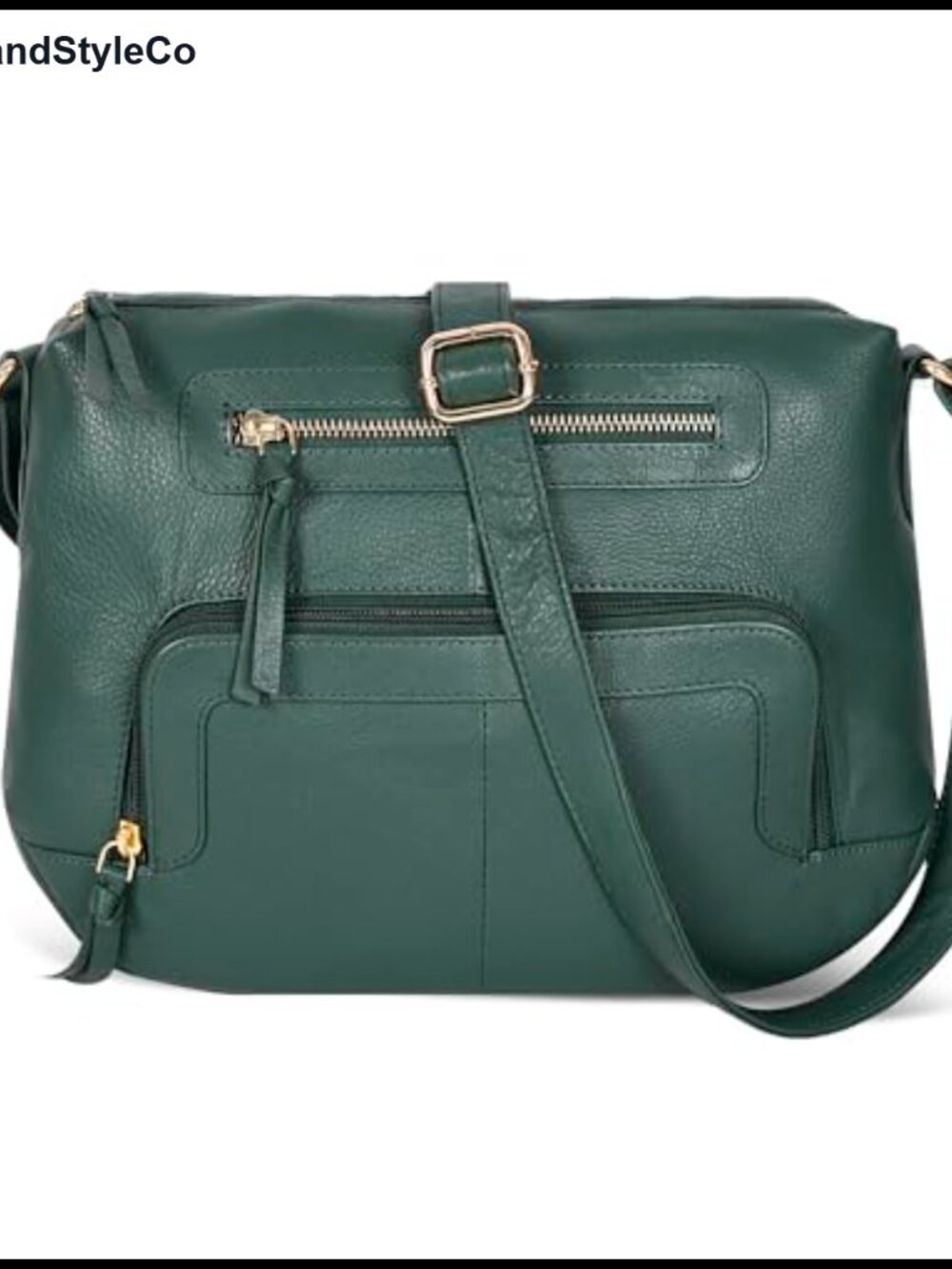 Genuine Leather Crossbody Bag Adjustable Strap Zip Sling Purse